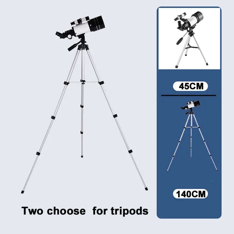 Professional Astronomical Telescope F30070 Monocular 150× Zoom HD Night Vision-1.4M tripod