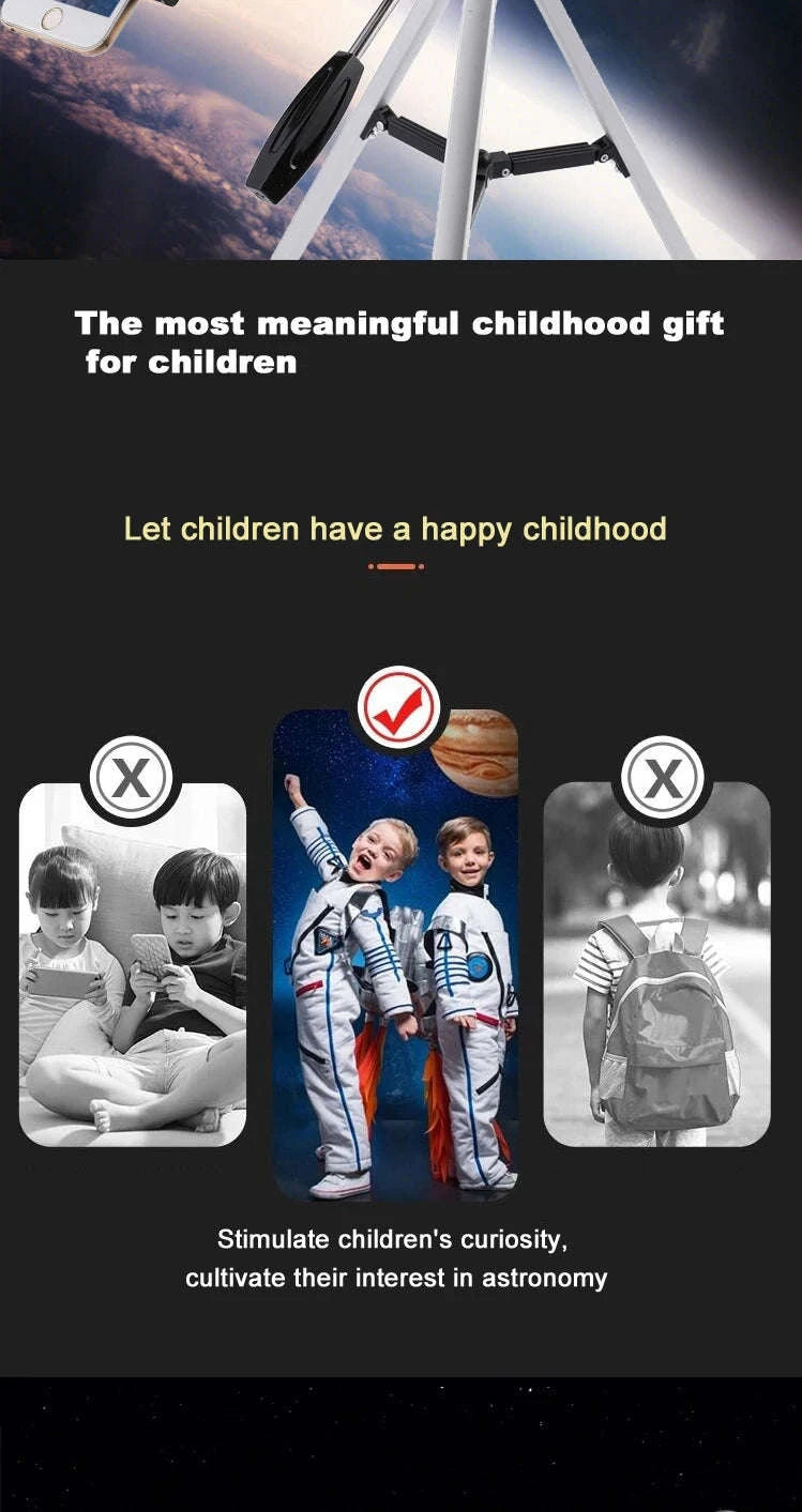 Professional Astronomical Telescope F30070 Monocular 150× Zoom HD Night Vision-1.4M tripod