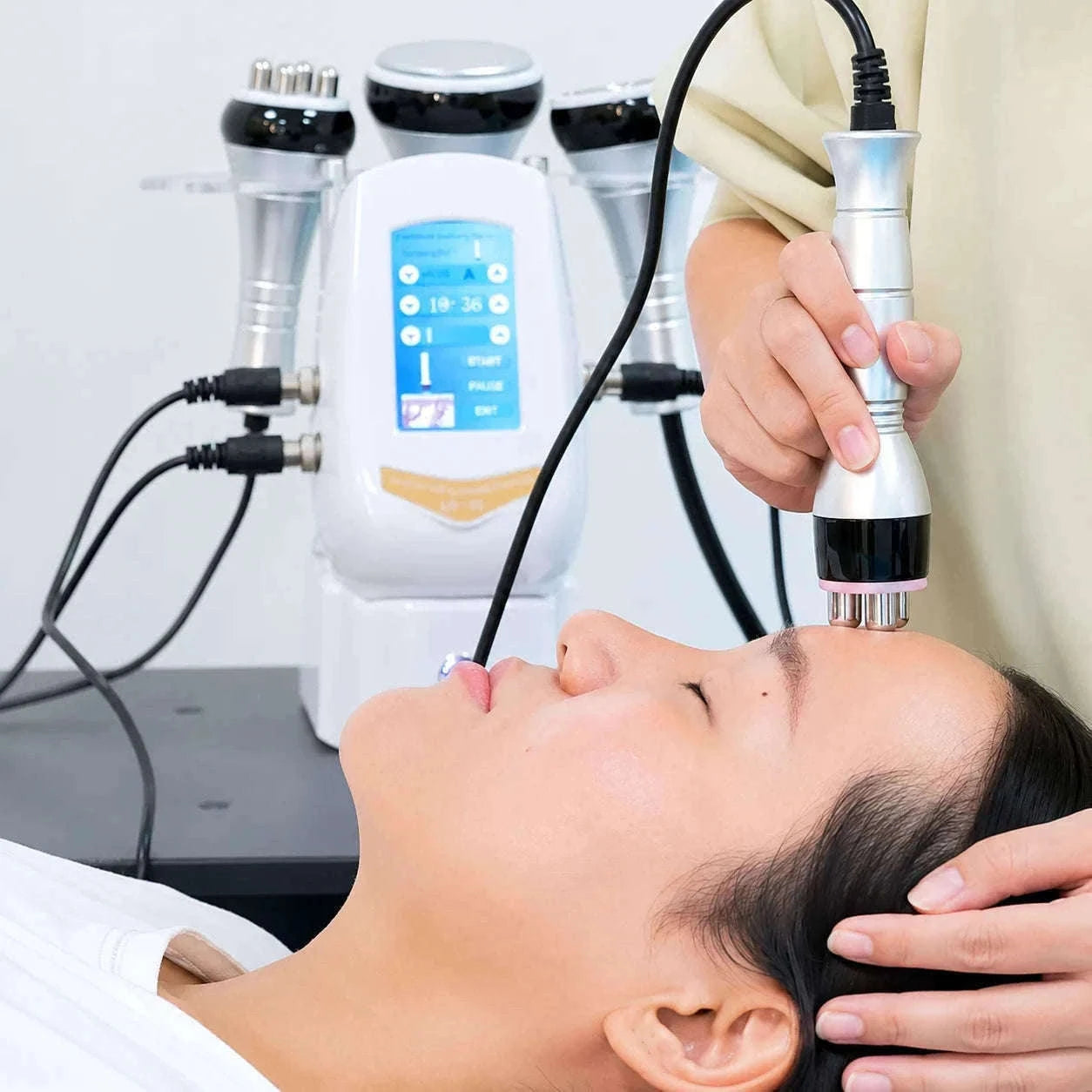 Professional Cavitation Machine with Massage Handles-Ivory / Mexico