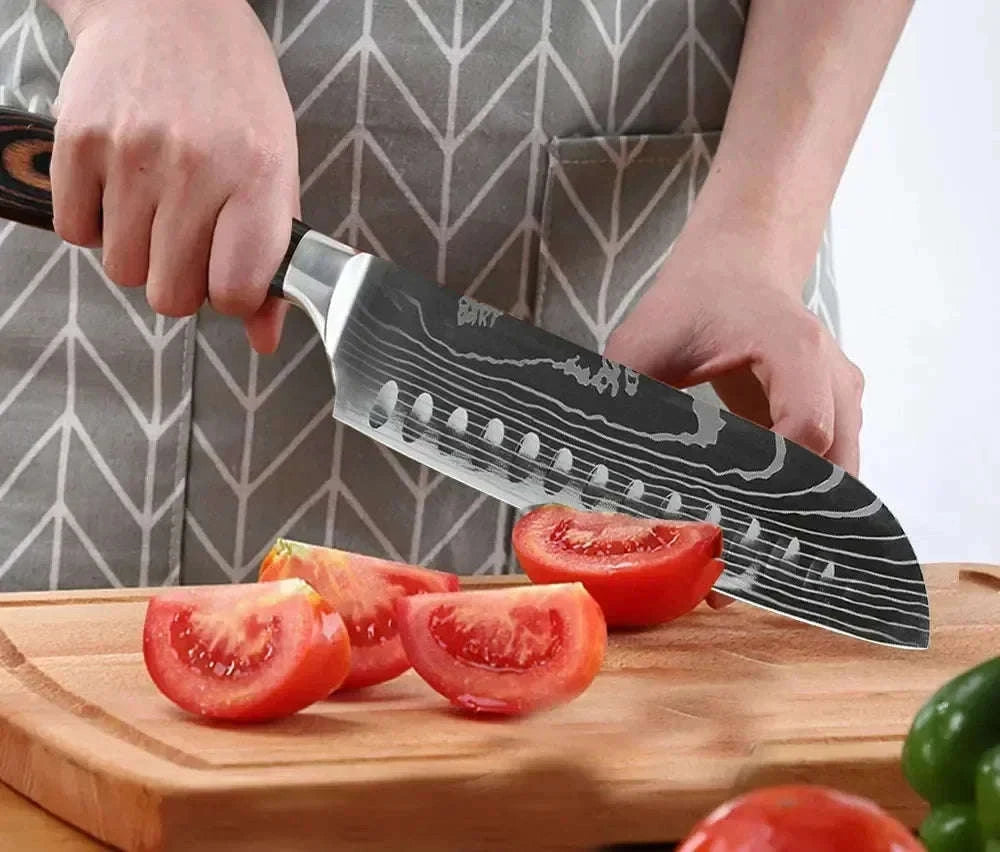 Professional Damascus Kitchen Knife-5inch santoku knife