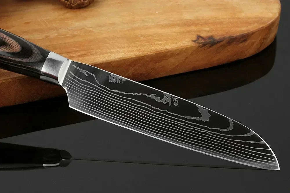 Professional Damascus Kitchen Knife-5inch santoku knife