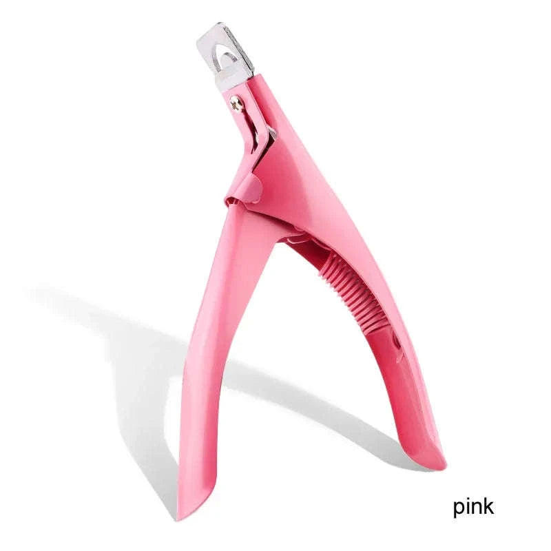 Professional False Nail Nippers U‑Type Pointed Clippers-Sliver