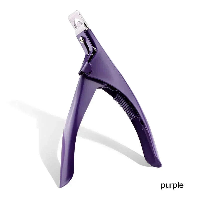Professional False Nail Nippers U‑Type Pointed Clippers-Sliver