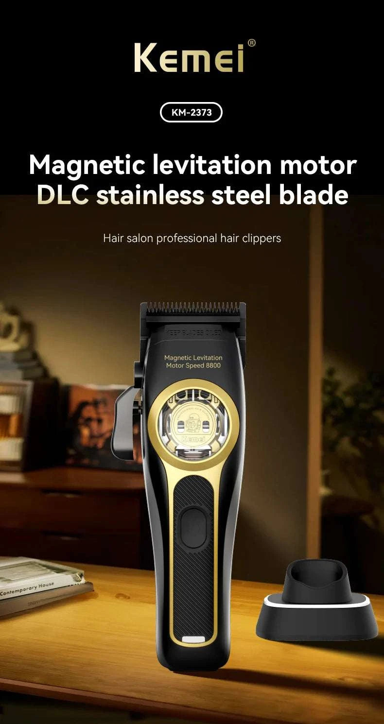 Professional Hair Clipper 8800RPM Cordless Trimmer with Charging Base-KM-2373 no box