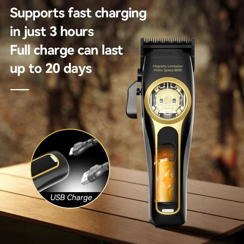 Professional Hair Clipper 8800RPM Cordless Trimmer with Charging Base-KM-2373 no box