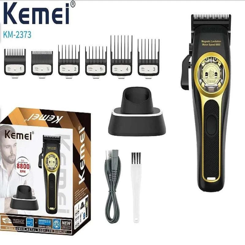 Professional Hair Clipper 8800RPM Cordless Trimmer with Charging Base-KM-2373 no box