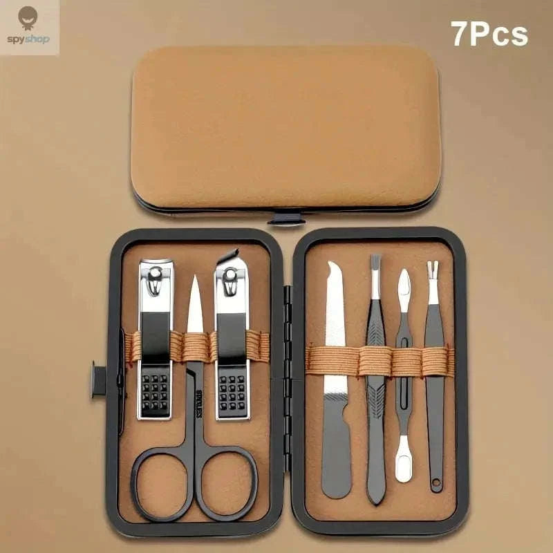 Professional Manicure Set with PU Leather Case-24pcs Black-Brown