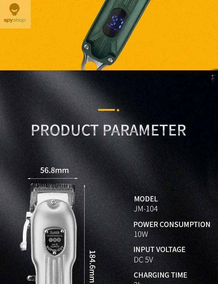 Professional Pet Trimmer – All‑Metal Low‑Noise Rechargeable Grooming Clipper-JML001