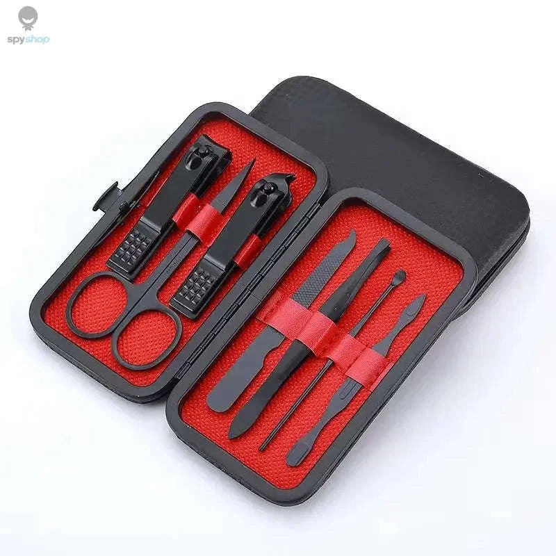 Professional Stainless Steel Manicure Set – 7-Piece Grooming Kit in Leather Pouch-10 PCS SET