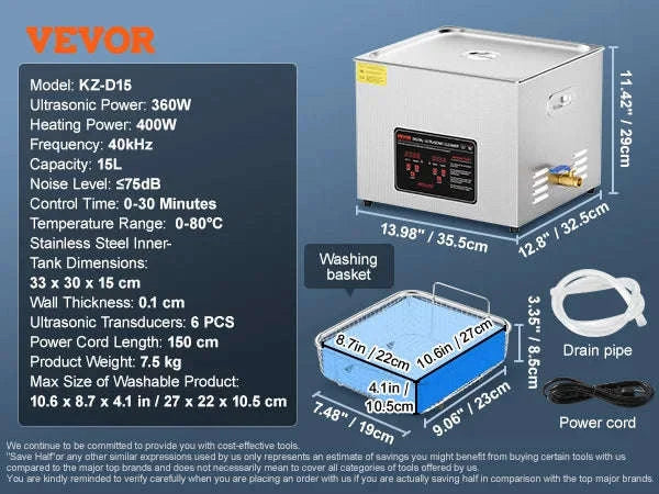 Professional Ultrasonic Cleaner for Deep Precision Cleaning-30L / france
