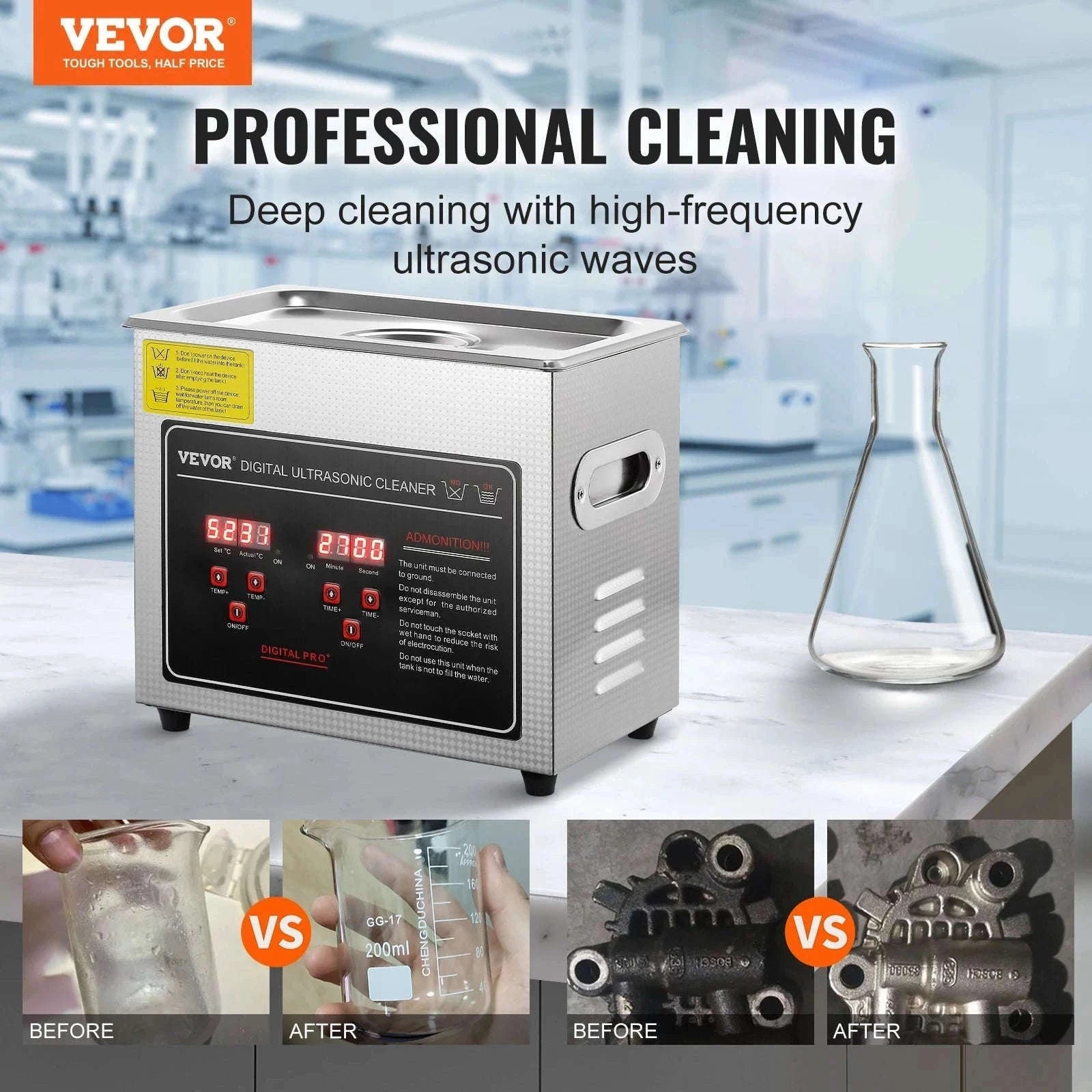 Professional Ultrasonic Cleaner for Jewelry, Glasses and Tools-30L / france