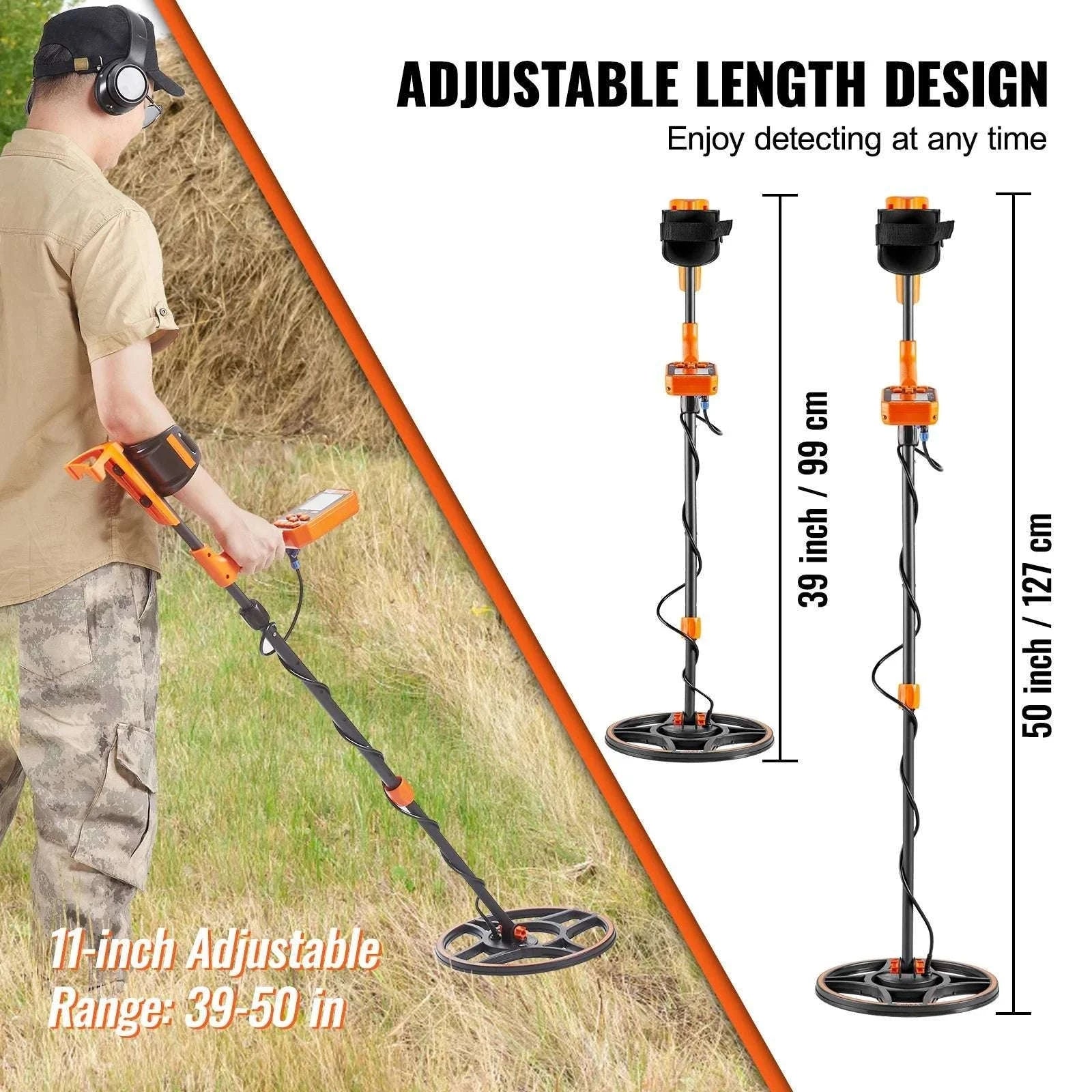 Professional Waterproof Metal Detector with 12" Coil & 7 Modes-12 Inch Search Coil / GERMANY