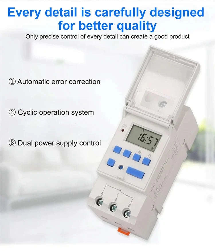 Programmable DIN Rail Digital Timer Switch-AC220V