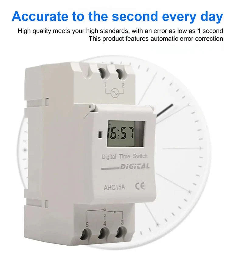 Programmable DIN Rail Digital Timer Switch-AC220V