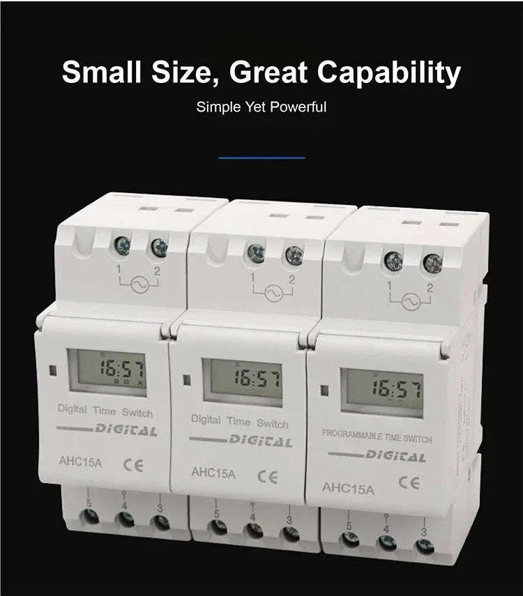 Programmable DIN Rail Digital Timer Switch-AC220V