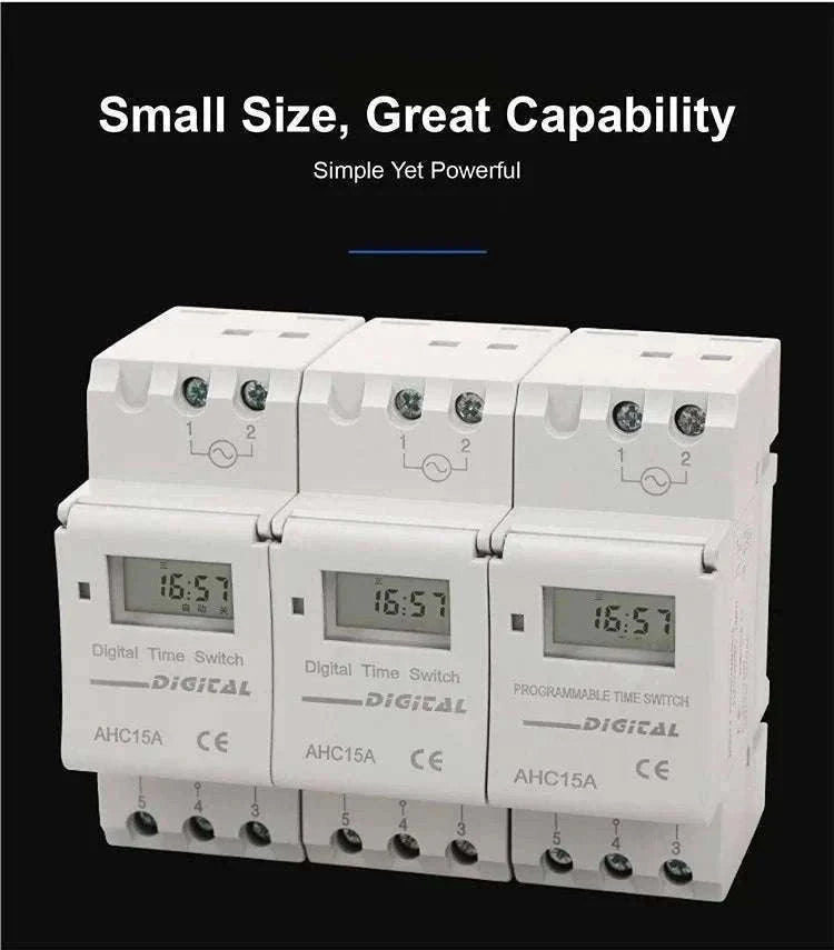 Programmable DIN Rail Digital Timer Switch with 16 Schedules-AC220V