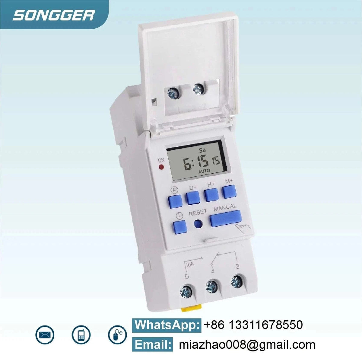 Programmable DIN Rail Digital Timer Switch with 16 Schedules-AC220V