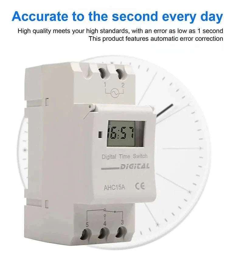 Programmable DIN Rail Digital Timer Switch with 16 Schedules-AC220V