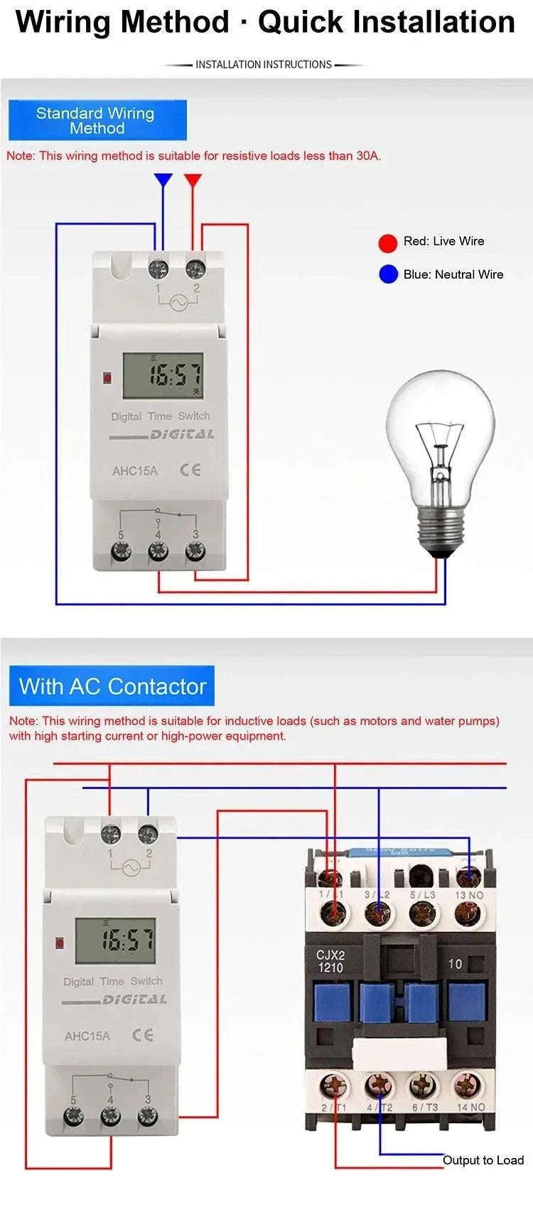 Programmable DIN Rail Digital Timer Switch with 16 Schedules-AC220V