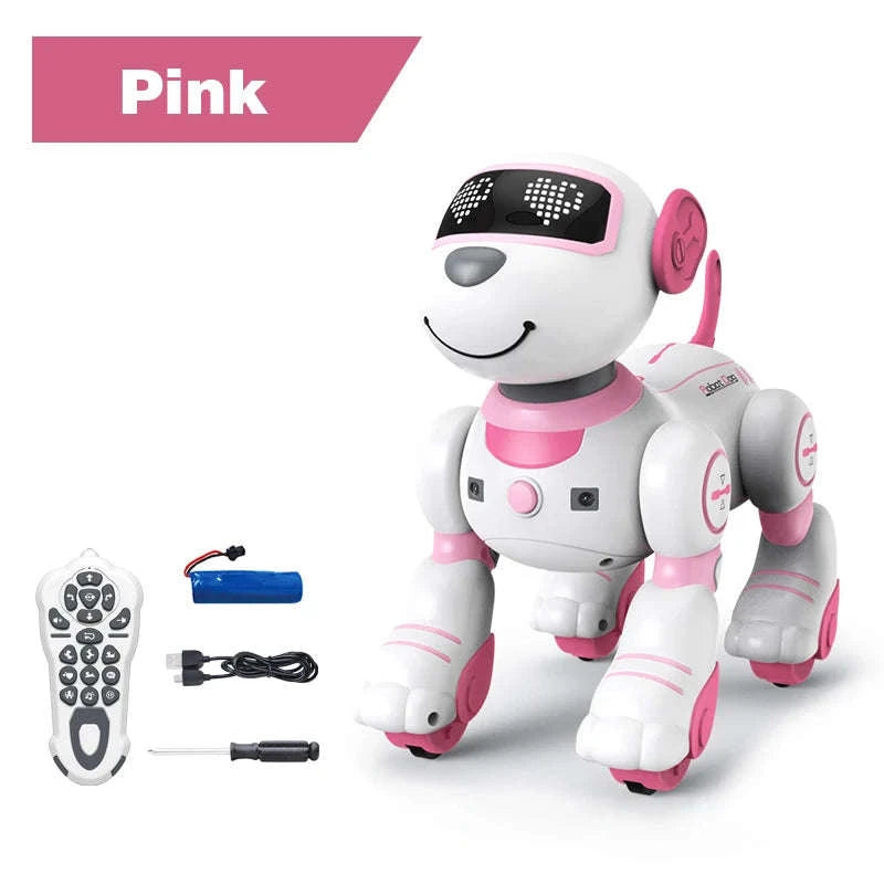 Programmable Remote Control Robot Dog Toy-light red pro