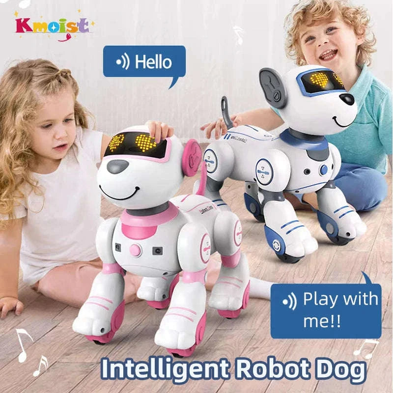 Programmable Remote Control Robot Dog Toy-light red pro