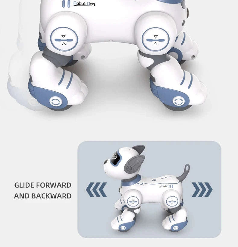 Programmable Remote Control Robot Dog Toy-light red pro