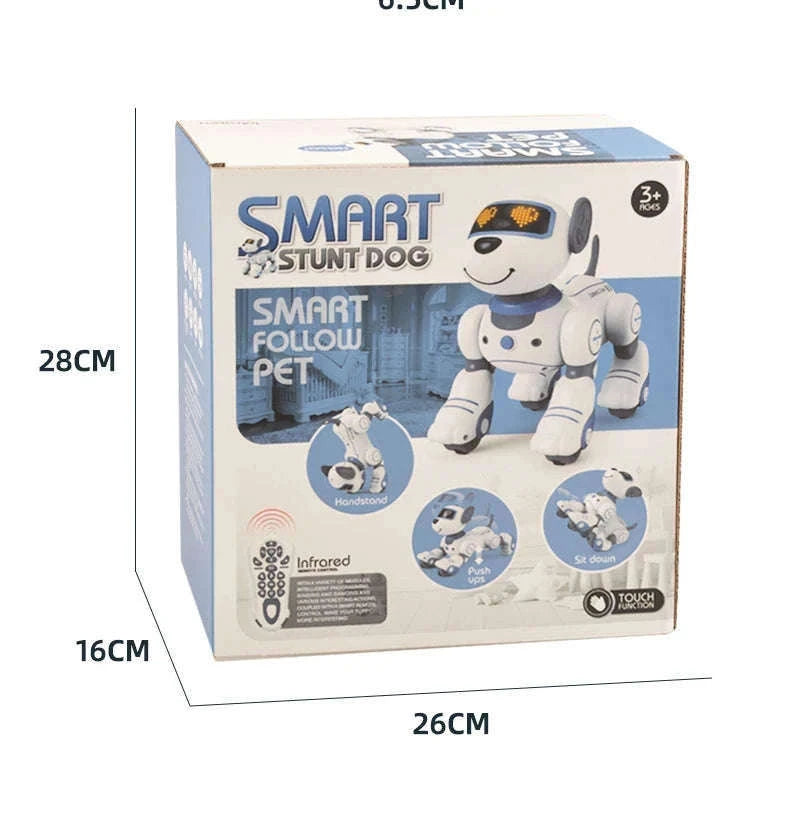 Programmable Robot Dog Toy with Remote Control and Stunt Moves-Yellow