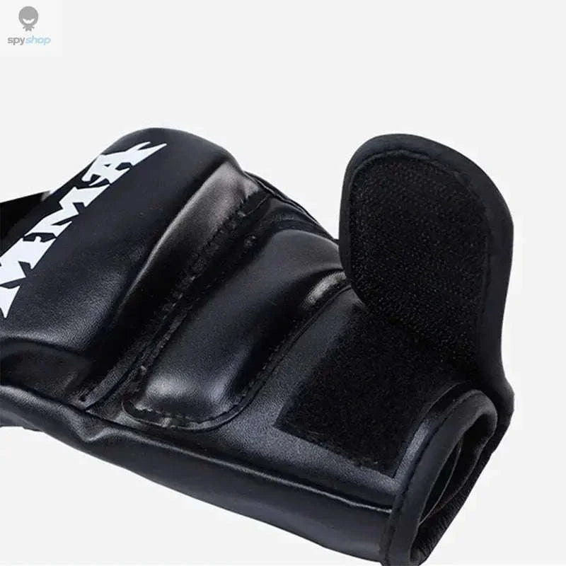 PU Half-Finger Boxing Gloves for MMA & Muay Thai-Black