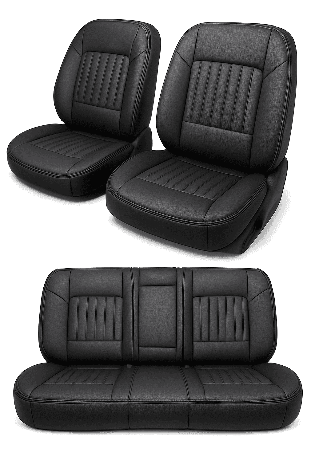PU Leather Car Seat Cover Universal Pad Mat-3pcs Beige