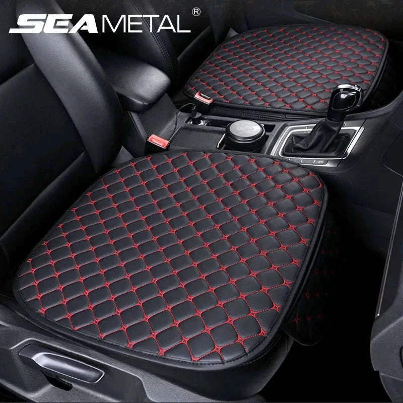 PU Leather Car Seat Cover with Storage Pocket-White Rear 1pc