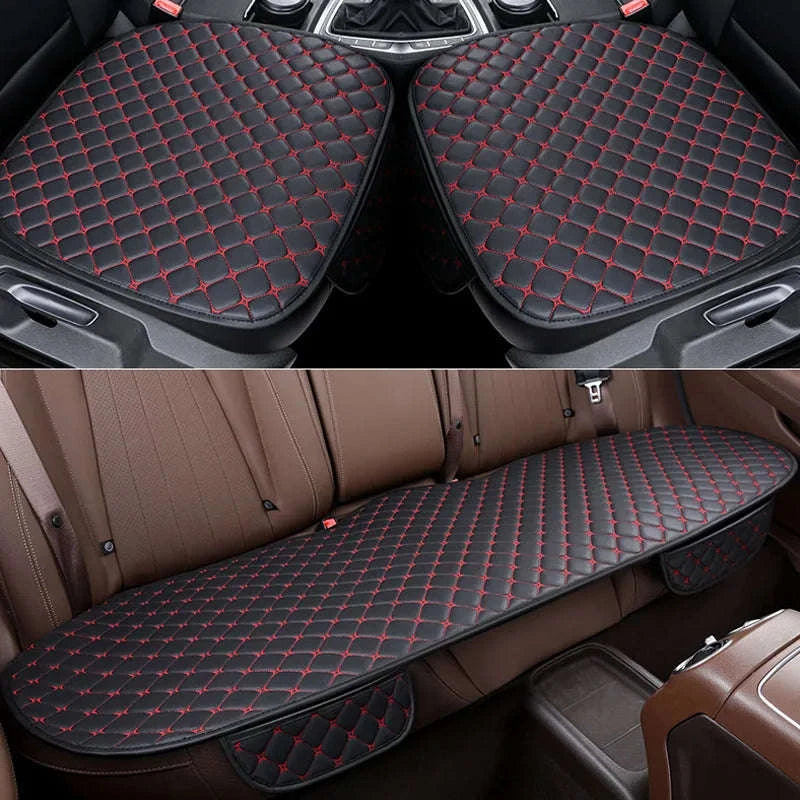 PU Leather Car Seat Cover with Storage Pocket-White Rear 1pc