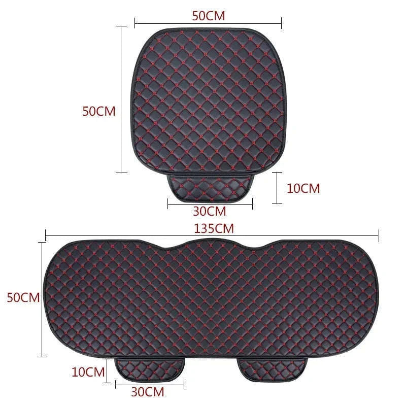 PU Leather Car Seat Cover with Storage Pocket-White Rear 1pc
