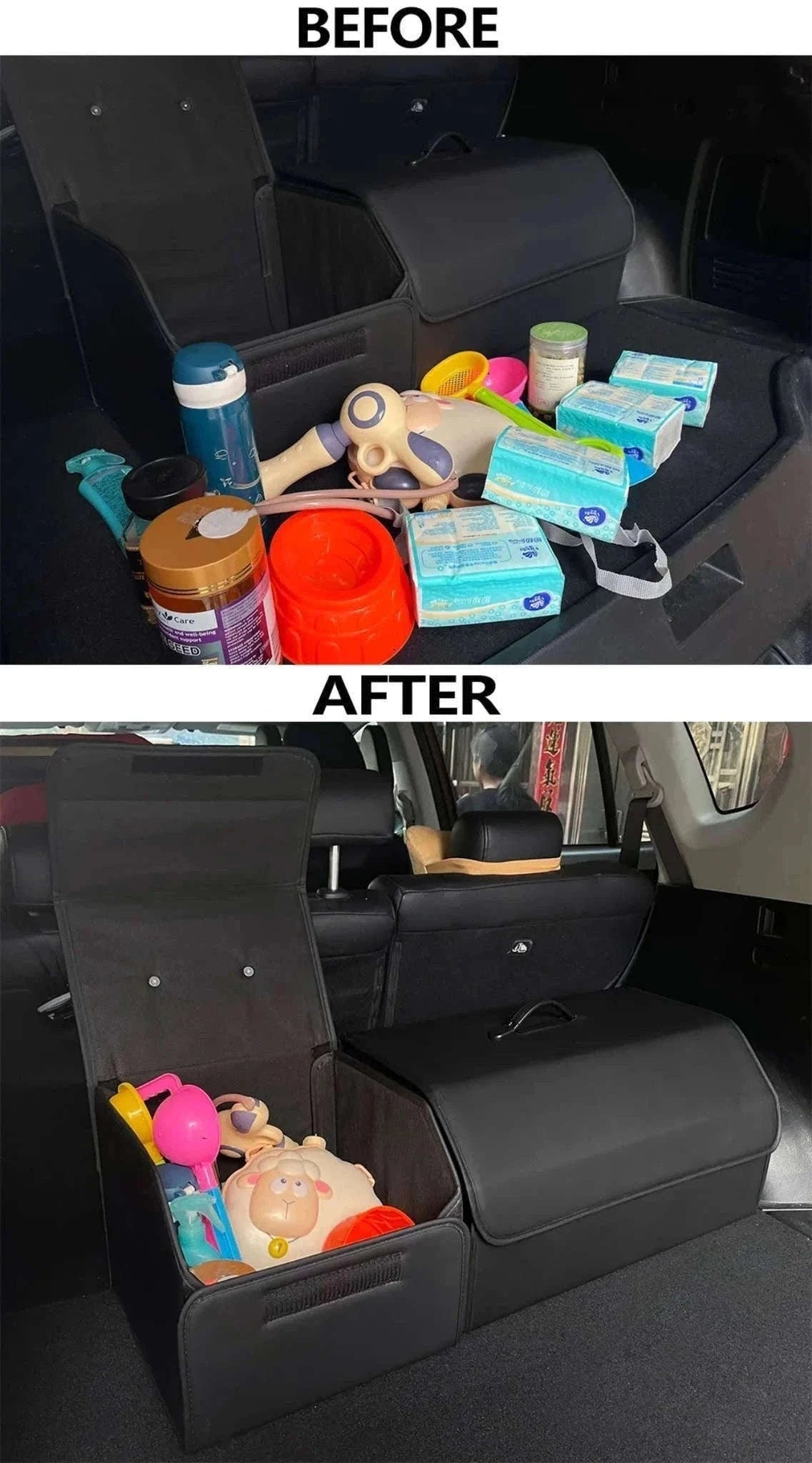 PU Leather Collapsible Car Trunk Storage Organizer-M / China Mainland