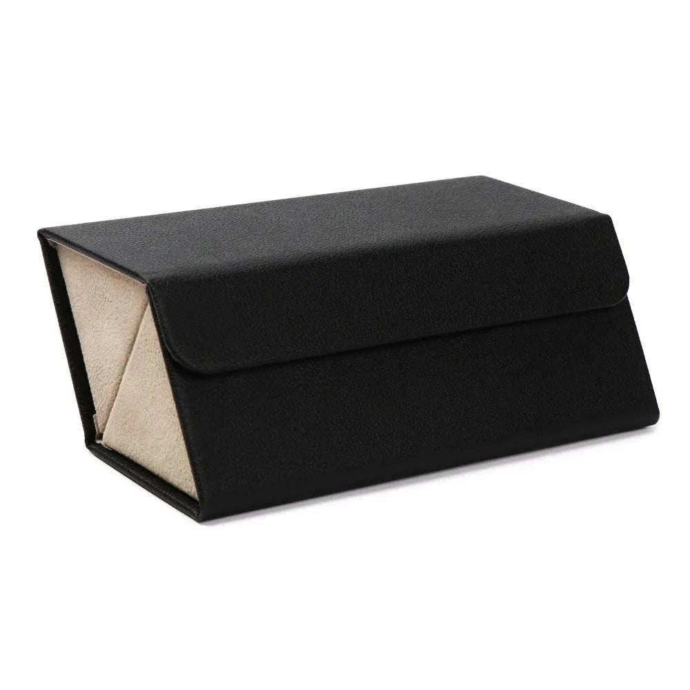 PU Leather Folding Glasses Organizer Multi-Slot Travel Case-5 Slot Brown