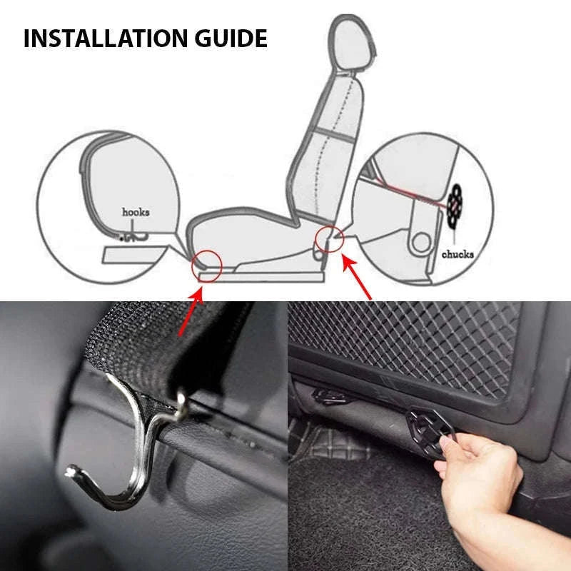PU Leather Front Car Seat Cover with Cushion and Pockets-black 1pc