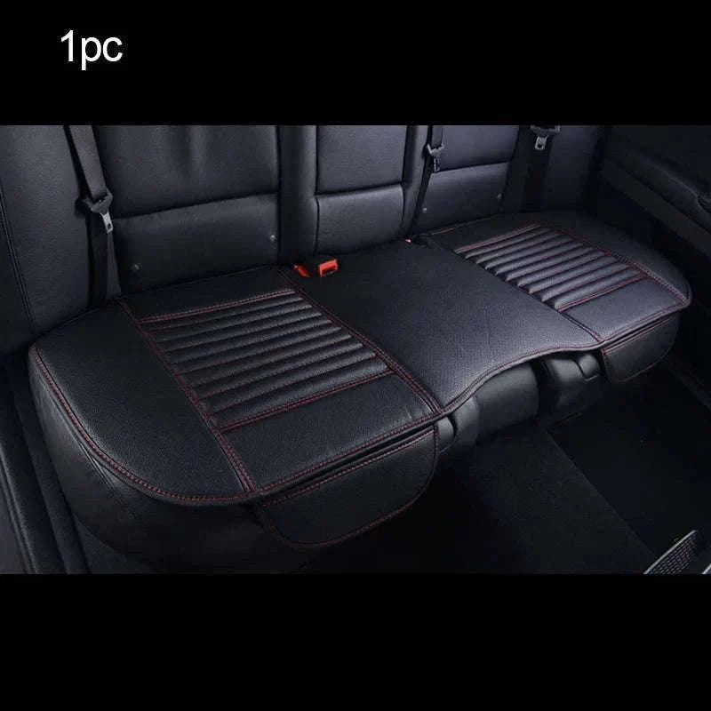 PU Leather Universal Anti-Slip Waterproof Car Seat Cover-Rear White line 1pc