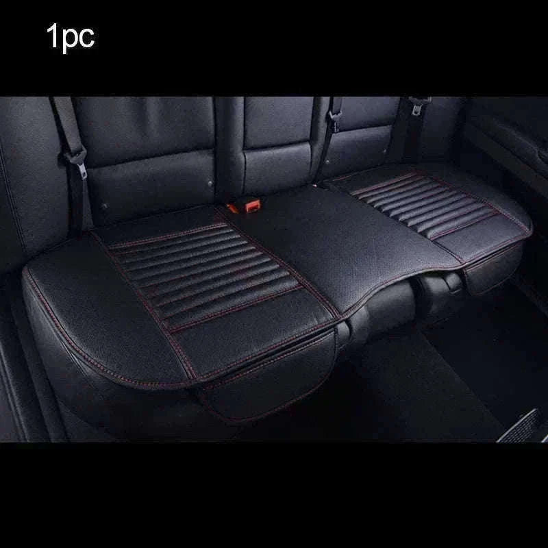PU Leather Universal Anti-Slip Waterproof Car Seat Cover-Rear White line 1pc
