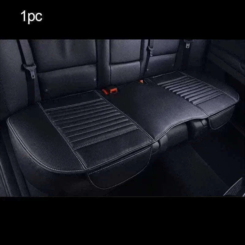 PU Leather Universal Anti-Slip Waterproof Car Seat Cover-Rear White line 1pc