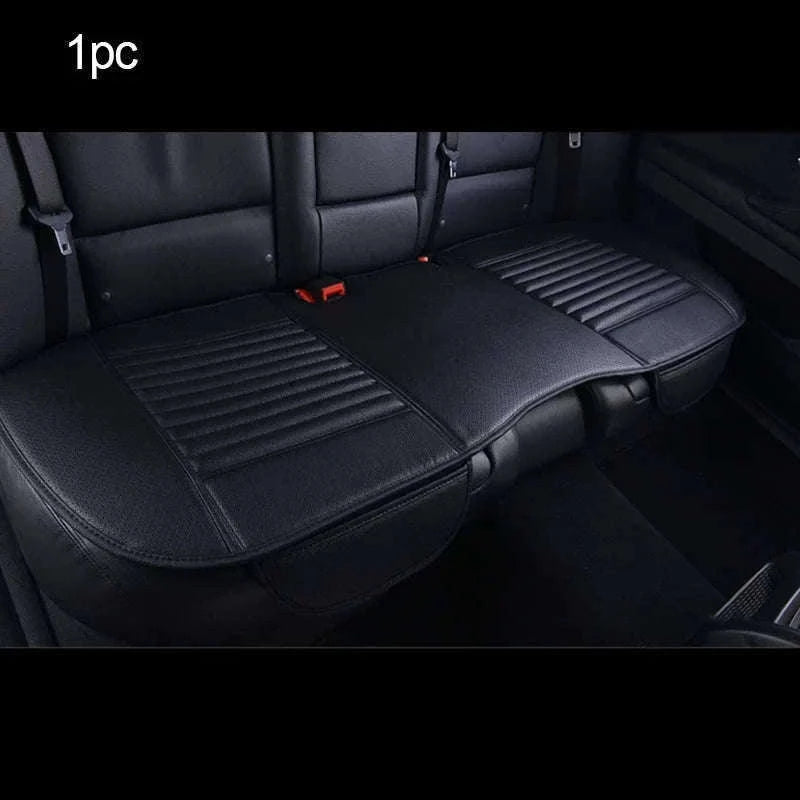 PU Leather Universal Anti-Slip Waterproof Car Seat Cover-Rear White line 1pc