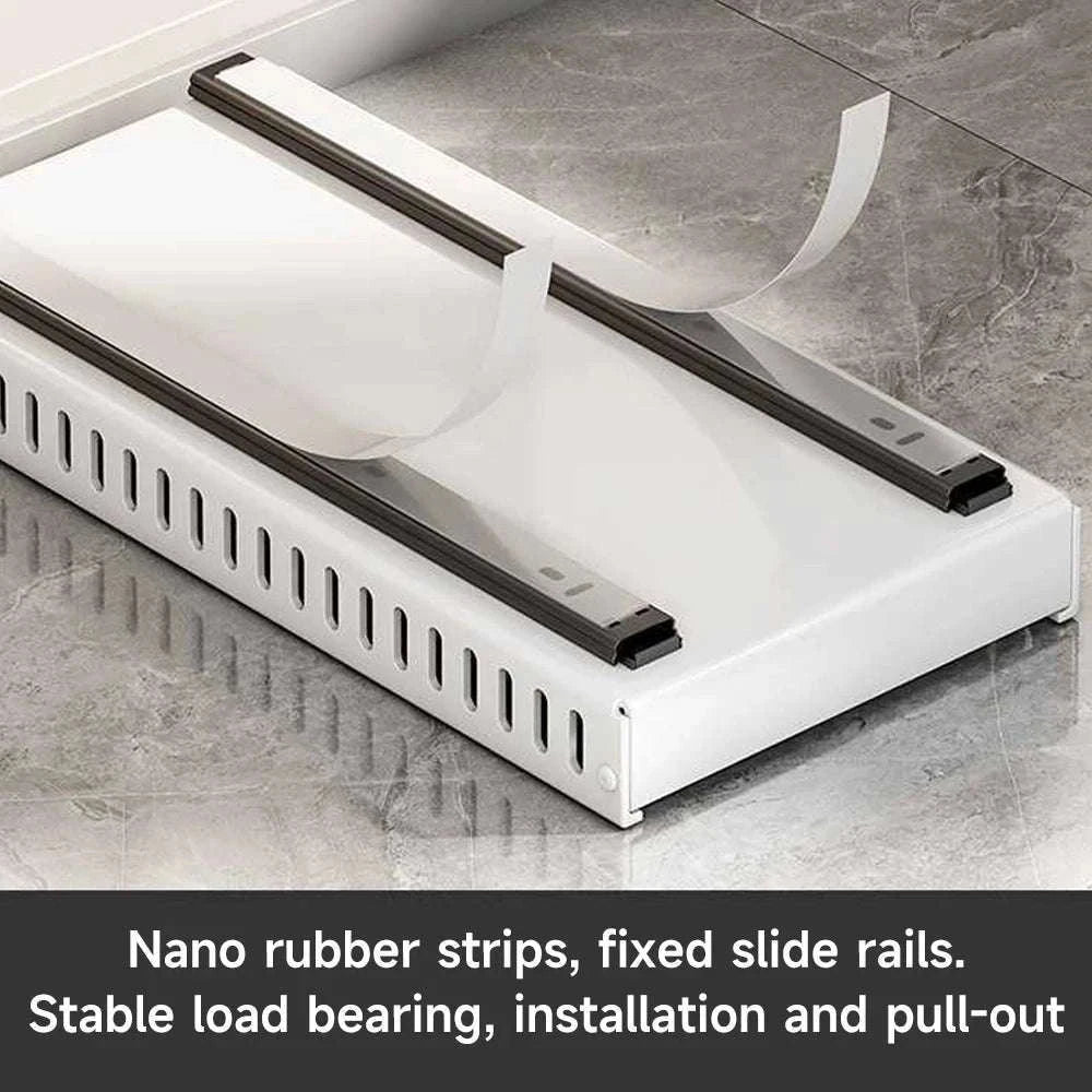 Pull-Out Pots and Pans Organizer with Adjustable Dividers-1 PC / 42*21*3.2CM / france|1-tier