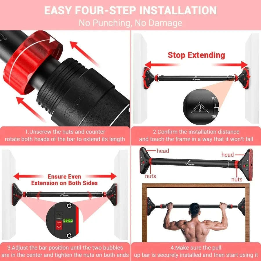 Pull Up Bar Adjustable Doorway Strength Trainer-United States