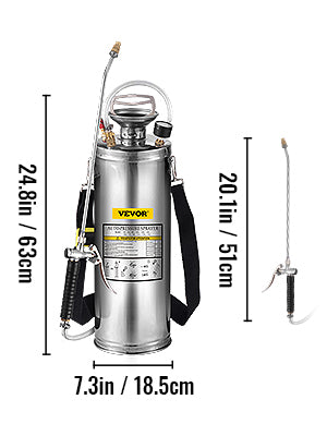 Stainless Steel Hand Pump Sprayer 4–12L Garden & Cleaning Tool