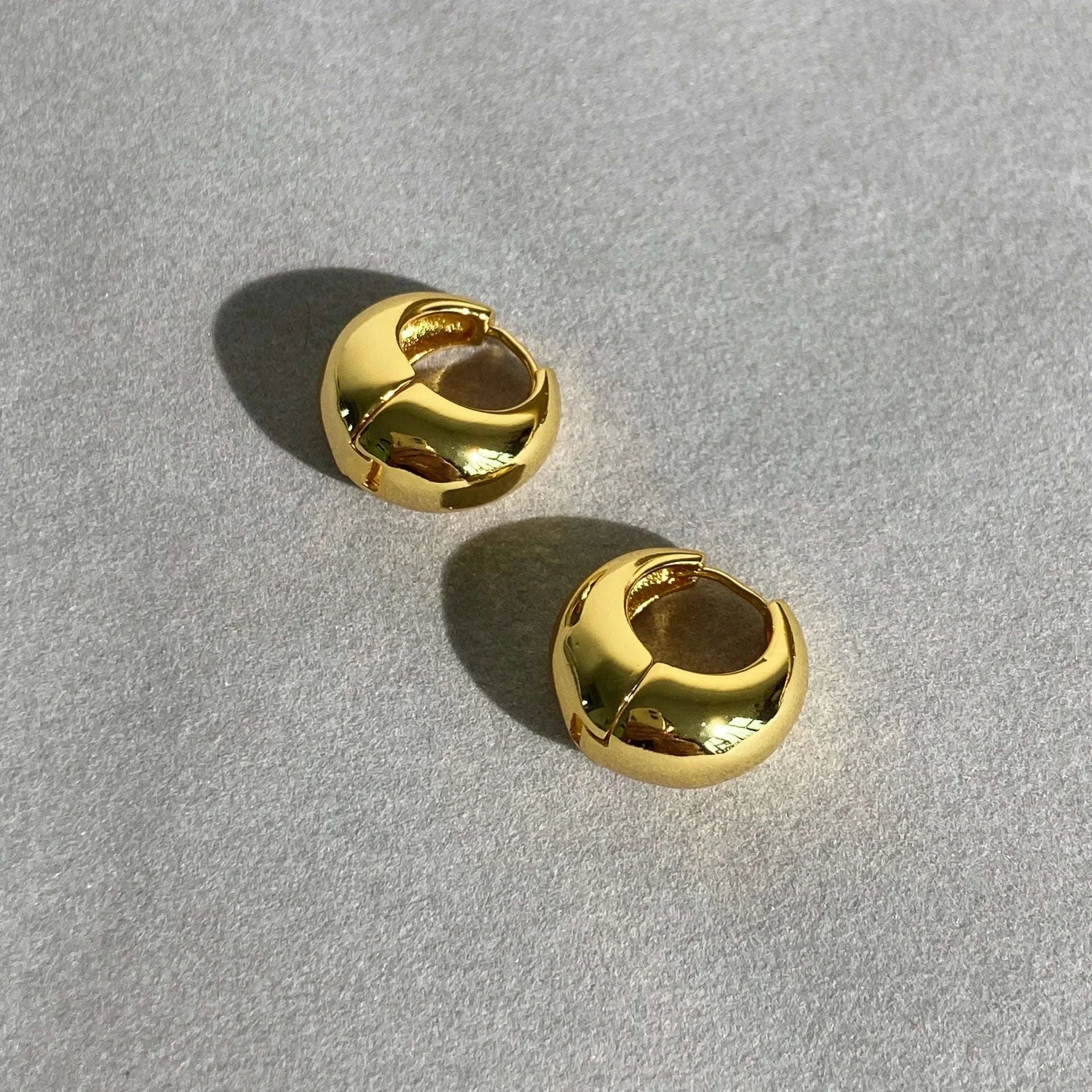 Punk Oval Hoop Earrings in Minimalist Metallic Style-661864