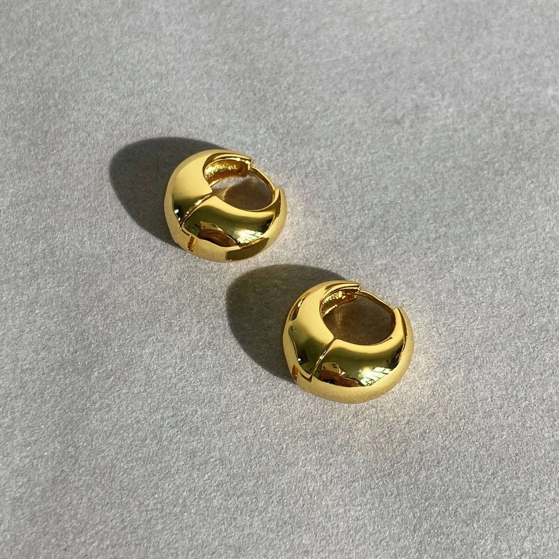 Punk Oval Hoop Earrings in Minimalist Metallic Style-661864