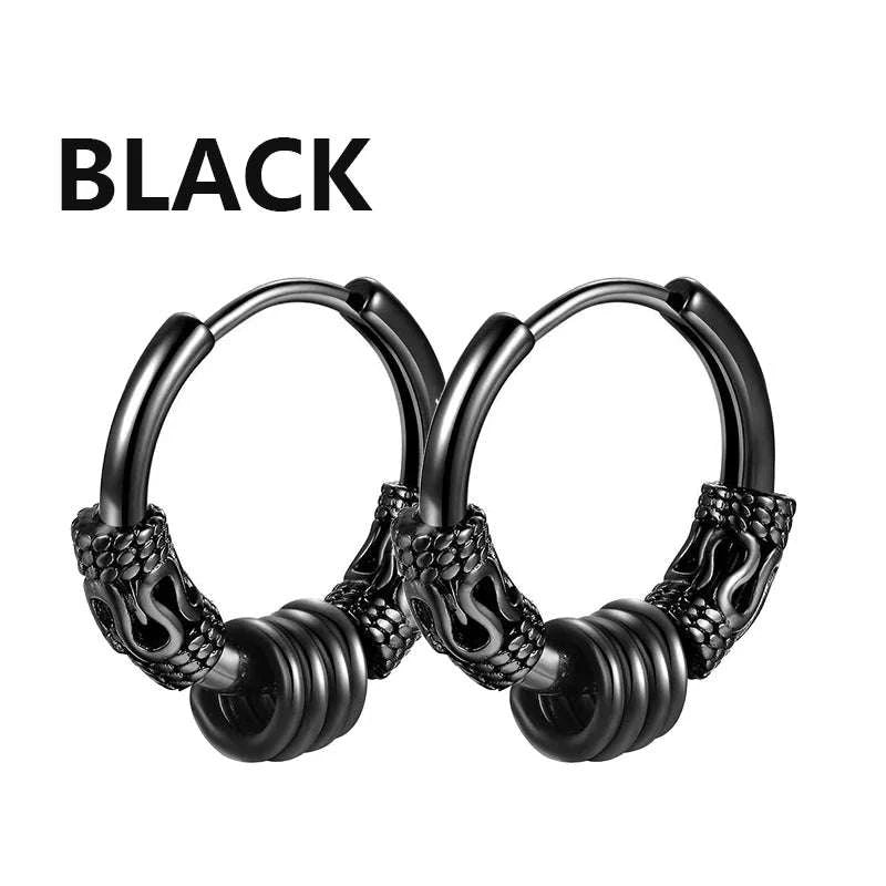Punk Stainless Steel Stud Earrings in Black-Type12