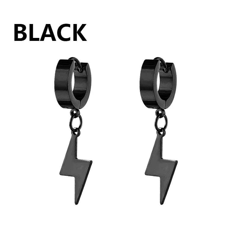 Punk Stainless Steel Stud Earrings in Black-Type12