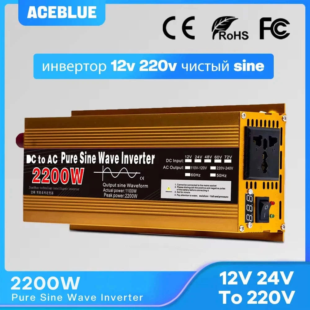 Pure Sine Wave Inverter 12V to 220V 1600W-3000W-1600W 12V 50HZ