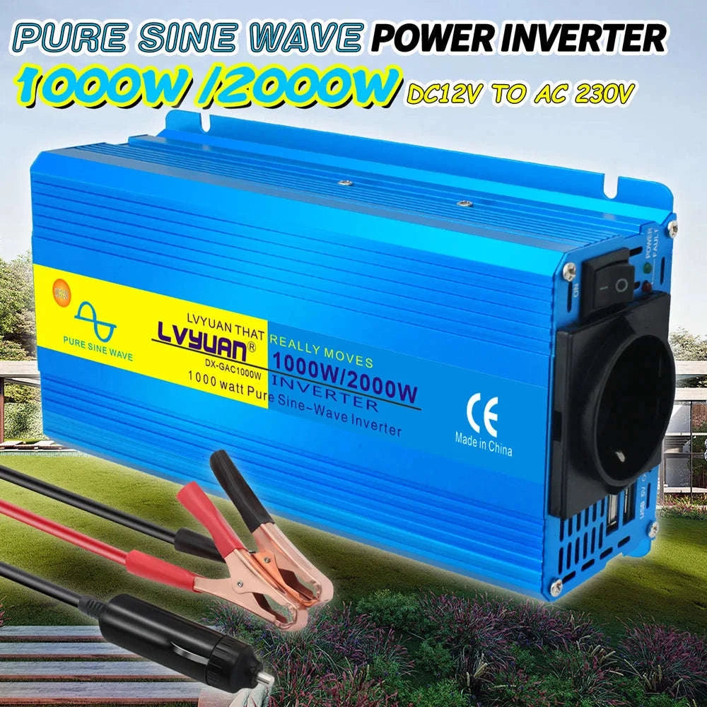 Pure Sine Wave Inverter 2000W 12V/24V to 220V/240V-12V 2000W EU / Poland