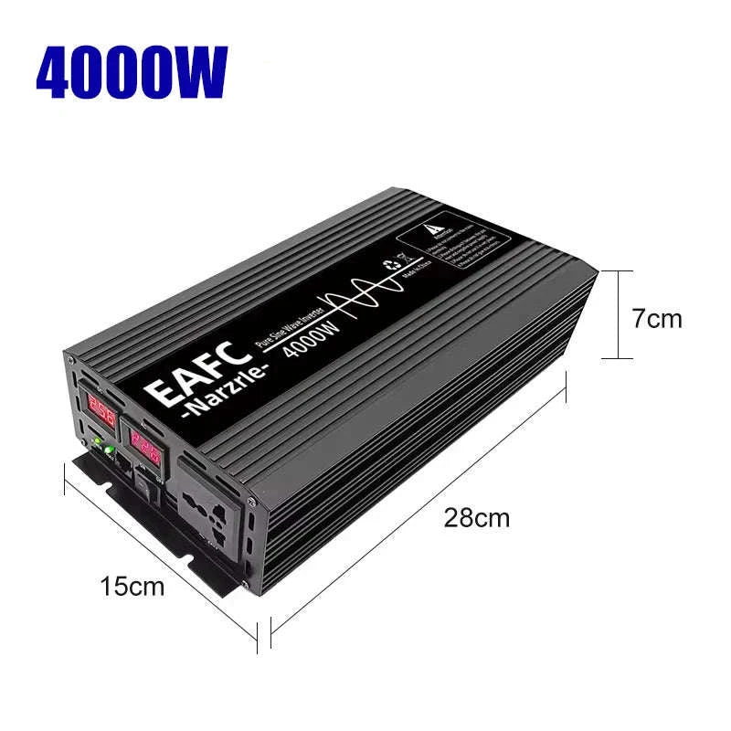 Pure Sine Wave Inverter 2000W Continuous 4000W Peak 12V to 220V EU Socket-2000W / Poland