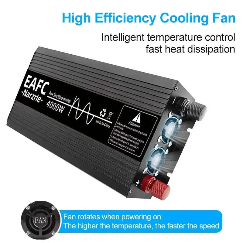Pure Sine Wave Inverter 2000W Continuous 4000W Peak 12V to 220V EU Socket-2000W / Poland